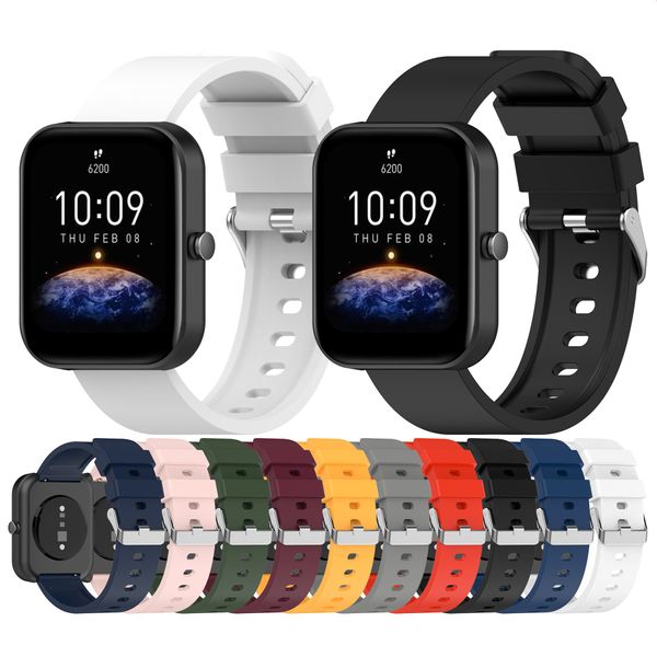 Bracelet pour amazfit bip 3 GTS 3 2e 2mini pop pro BIP U lite 1S GTR 42MM accessoires de bracelet en Silicone de remplacement