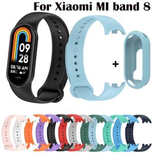 Band Voor Xiaomi Mi Band 8 SmartWatch Zachte Sport Siliconen Band Voor xiaomi miband 8 band Polsband Polsbandje Armband + case