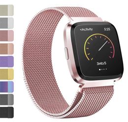 Bracelet en acier inoxydable en métal pour fitbit versa bracelet de bracelet magnétique milanais bit lite lite verse 2 bande accessoires159h1744770