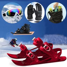 Correa Mini patines de esquí zapatos para la nieve esquís tablas de snowboard cortas snowboard fijaciones ajustables tabla de esquí 231109