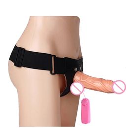 Correa en consoladores juguetes sexuales para gays lesbianas breve consolador en arnés ultra elástico cinturón bragas vibrantes productos Strapon 240115