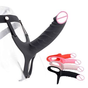 Strap-on Holle Dildo Broek Penis Sleeve Vergroter Extender Strapon Harnas voor Mannen Riem op Realistische Riem Seksspeeltjes Gay215S