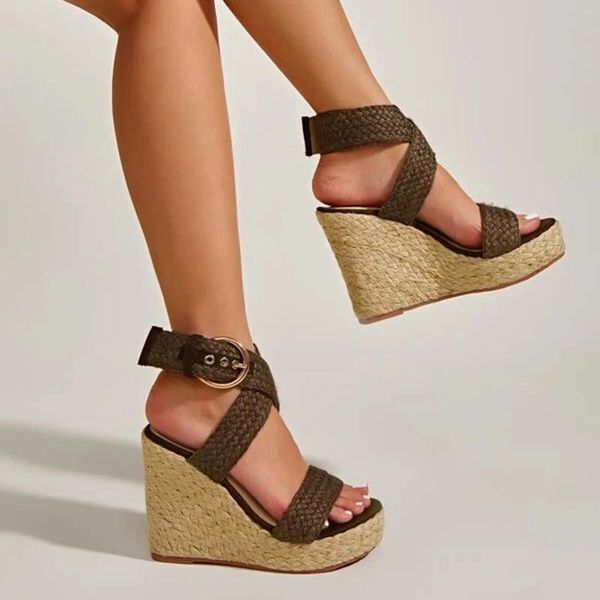 Store Skedges for Fashion Sandals Women Solid Soles Buckle Ladies Ladies Roman Womens 88965 S