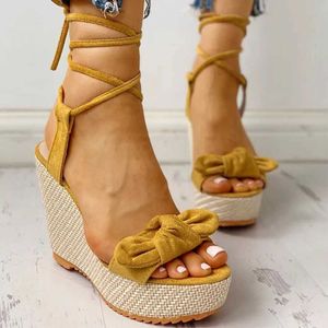 Strap dames enkel wat zomersandalen platform wiggen hoge hiel kudde vlinder peep teen mode vrouwelijke dames schoenen zapatos 5bf8