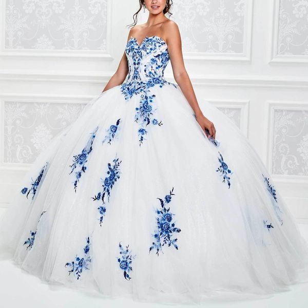 Boule de bal en dentelle florale sans bretelles avec manches fusées détachables à lacets à lacets sans bretelles quinceanera robes sweet 16 robes de bal sur mesure pour femmes