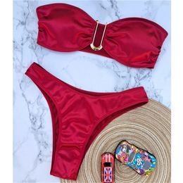 Strapless Push Up Swimwear Women Sexy Bikini Sets 2024 Summer Fashion Micro Low Taille Maillots de Bain Femme 240426