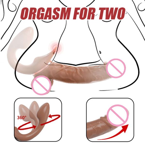 Vibradores de consolador sin tirantes G Spot para mujeres de doble cabeza vibrante Penis Anal prostato masajeador lésbico juguetes sexy sexy