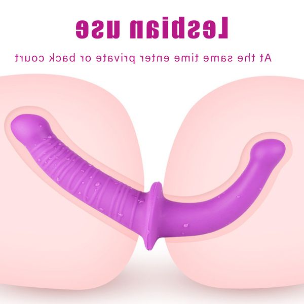 Strapon gode réaliste jouets sexuels Double tête en Silicone souple vagin Anal masturbateur Gay lesbienne adulte jouets sexuels pour femme Lestbian