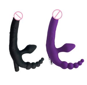 Strapon dildo vibrator voor paren erotische intieme goederen dubbele penetratie faloimitator anale vibrator seksspeeltjes voor volwassenen vrouwen m2320932