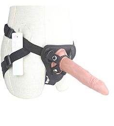 Kit de harnais de strapon avec grande vibratrice de gode de tasse de tasse réaliste 3 vibration Strapon anal sangle ons adultes Toys3614071
