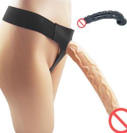 Dildo de la ventouse de strapon avec harnais pour lesbienne anale sexes extrême grand super immense pénis long scrapon ultra culotte 9145556