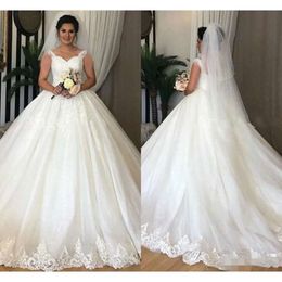 STAPS 2020 Robes Vintage Ball dentelle Applique Tulle Castle Wedding Bridal Robe Vestido de Novia sur mesure