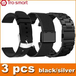 Sangles 20mm 22mm bracelet de montre intelligente bracelet de montre intelligente bracelet de montre universel pour Samsung Huawei Amazfit Xiaomi plus d'autres marques 3 pièces/lot