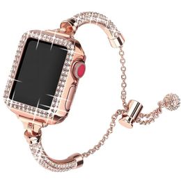 STACHS LUXY BLING DIAMOND STRAP pour Apple Watch Band Ultra 49 mm 41 mm 45 mm 40mm 44 mm 38 mm 42 mm Bracelet pour femmes en acier inoxydable Iwatch Ser