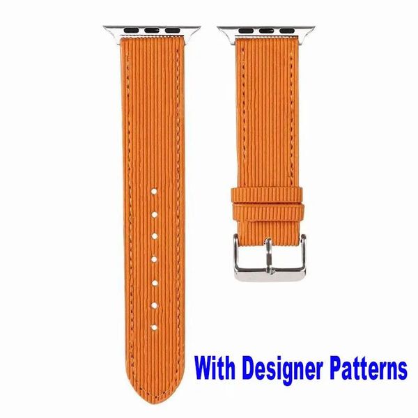 Correas Luxury D Designer WatchBands Correas para Apple Watch 8 7 6 5 4 3 2 1 Bandas de repuesto de cuero PU suave Hombres y mujeres Moda Rojo fl