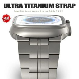 Bandjes titanium band voor Apple Watch 9 Ultra 2 49mm Series9 8 7 45mm 41mm 44mm luxe metalen band voor Apple Watch 6 5 4 3 SE 42mm 40mm 41