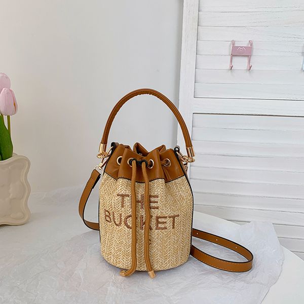 Bolso de paja marc bolso de cubo bolso bandolera bolsos de mujer diseñadores para mujer Tote wallet moda todo-fósforo totes clásicos Bordado Beach cross body