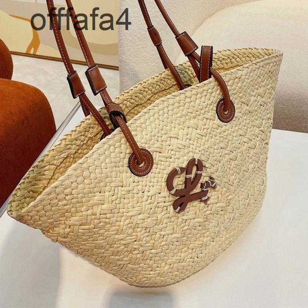 Bolso de paja Bordado de crochet de tejido liso Open Casual Tote Interior Compartimento Dos correas delgadas Floral Floral Fashion Mujeres 2308