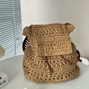 Bolso de paja Cadena Diseñador Mochila Bolsos de lujo Bolso de playa de verano Bolso de mujer Mochilas de nylon Bolsos de hombro cruzados Carta clásica Hardware Tote de gran capacidad