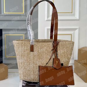 Bolso de paja, bolso de mano para mujer, bolsos de diseñador, bolso de hombro de verano, bolso de compras de moda, bolsos femeninos, bolso de cesta de marca, bolso tejido informal de lujo