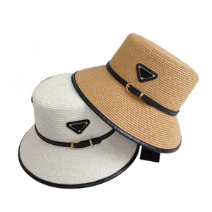 Straw Beach Hat zomer ademend luxe emmer hoed jeugd populaire roman casquette homme vrije tijd borduurwerkbrieven hoeden ontwerpers vrouwen zacht pj088 b23