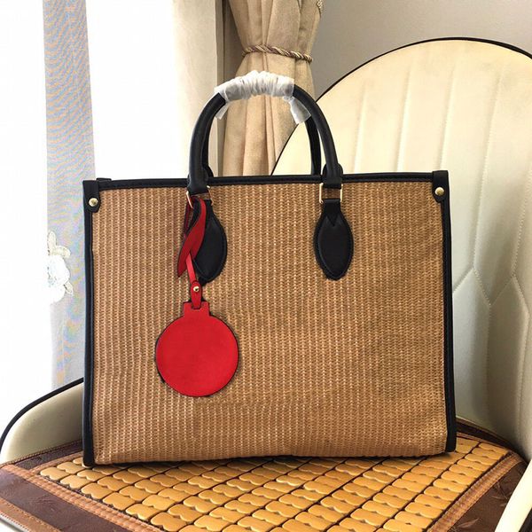 Trenza de paja Totes Simplicidad Bolsos Bolso de compras Hombro Gran capacidad Crossbody Duffel Hobos Mujer Tote Mamá Bolso Monederos Bordado Moda alfabeto