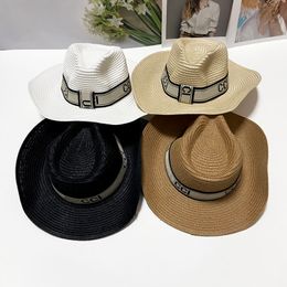 Ontwerpers pappen hoeden damesontwerper gegolfde strohoed herfst zomer buitenbescherming hoed
