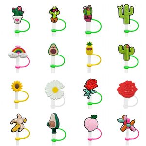 straw cover topper silicone accessories cover charms reusable splash proof drinking dust plug decorative DIY your own 8mm straw