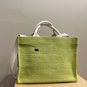 Sacs à bandoulière en paille Sunshine Totes Bag Sac à main de plage Lafite Grass Woven Tote Purse Grande capacité Broderie Lettre Open Pocket Femmes Shopping Sacs à bandoulière