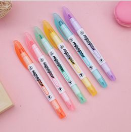 Highlighters Straw Environmental Protection Student Marking Pen. Mark Pen Slant Hoofd Fluorescerend Multi Color Marks Pennen Materiaal
