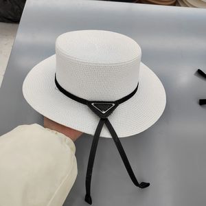 Straw hoed ontwerper Flat Hat Designer Dames Fashion Jazz Wide-rand Hoed Hoge kwaliteit Heren zonnebrandcrème