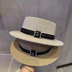 Chapeau de paille pourdies Wide Brim chapeaux Summer Sunhat Luxury Gentleman Cap