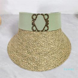 Strohoed Dames Raffia Hoed Designer Zonnehoed Zomerpet Mode Zonnehoed Luxe Vizierkap Vrouwelijke Sunbonnet Merk Sombrero Casual Caps