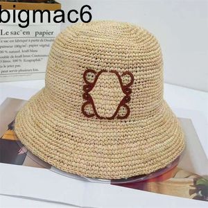 2024 nieuwe stro zomer vechthoed ontwerper Raffia hoeden voor dames en heren strandhoeden stro geweven hoeden omzetting LoweeeYiwi Raffia platte hoeden