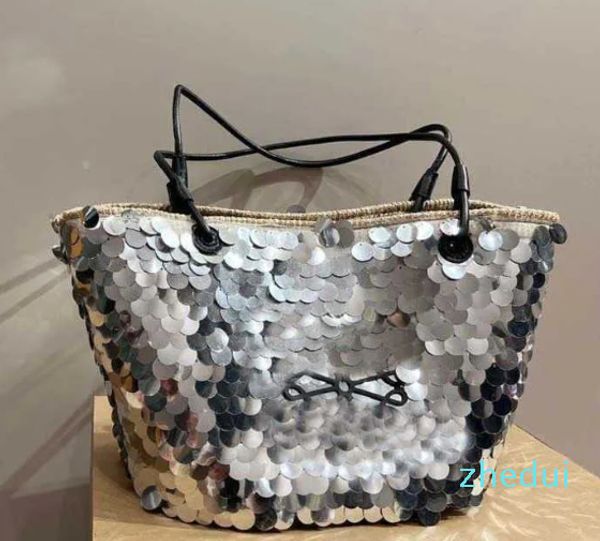 Sac fourre-tout en paille paillettes panier à légumes grande capacité marque de luxe sac à main plage