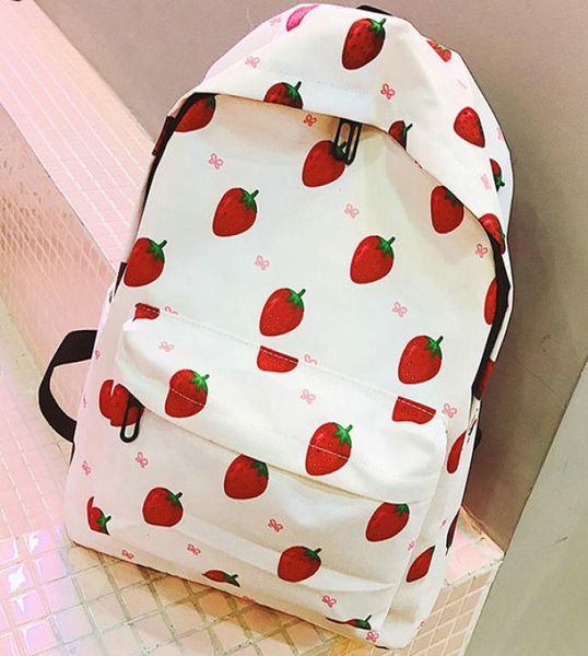Sac à dos Strawberry Nice Berries Day Pack Fruit Girl Girl School Sac Lie-Packsack Quality Rucksack Sport Schoolbag Outdoor Daypack1272978