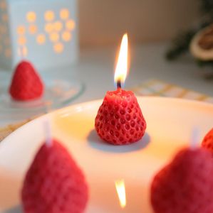 Bougie d'aromathérapie en forme de fraise, pour petite amie, coffret cadeau d'anniversaire, parfum agréable, chambre à coucher, étude