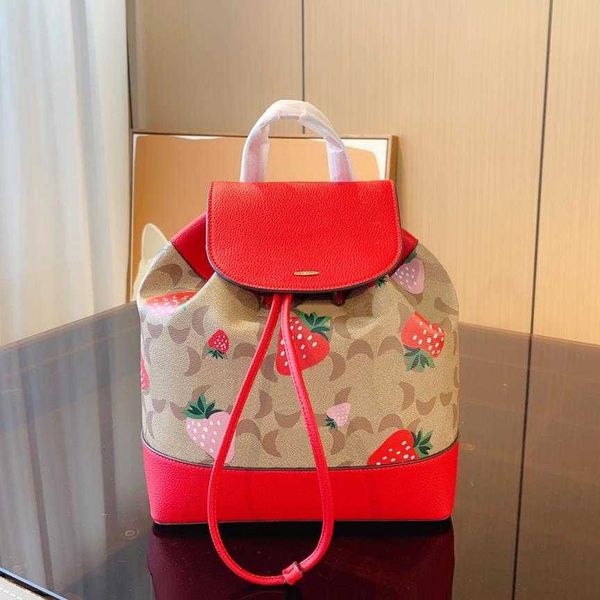Strawberry Designers Backpack Bag Mochila de lujo C Print Back Pack Bookbag Mujeres Designer Bag Fashion Diseñadores de gran capacidad Bolsos Mochilas