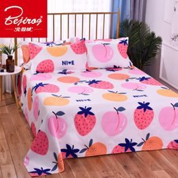 Aardbei platte laken single / double huishoudelijke beddengoed kwaliteit bed cover laken grootte 1,6 / 2 / 2,3 m (geen kussensloop) F0113 210420