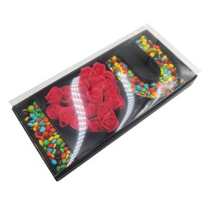 Aardbei hart chocolade zoete roos ik hou van je kartonnen letter -vormige bloemen geschenkdoos voor Valentijnsdag