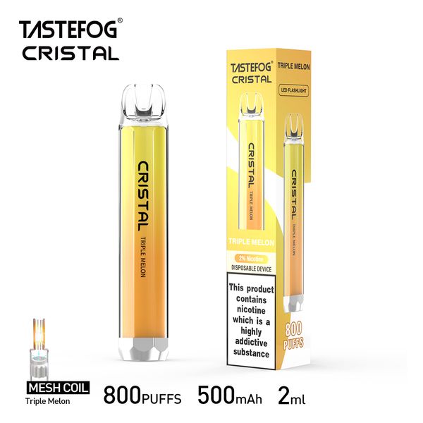 Strawberry Kiwi Desechable Vape Pen Tastefog Cristal 2% 2ml 500mAh 800 Puff Vaporizador CE RoHS TPD Certificado E Cigarrillo Puff Plus Precio al por mayor