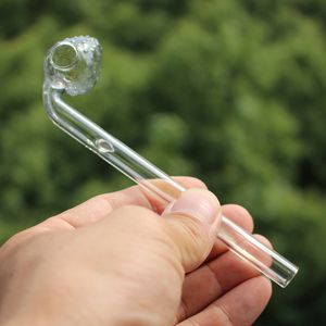 Brûleur à mazout en verre Pyrex transparent incurvé en forme de fraise, tube en verre transparent, cuillère, tuyau à main, accessoires pour fumer, conduites d'eau