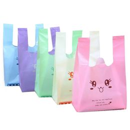 Bolsas de camiseta de fresa bolsas de compras de plástico bolso de restaurante bolsas de plástico frutas reutilizables y desechables