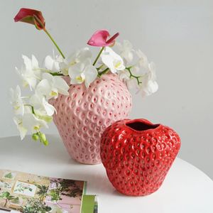 Aardbeienvaas Keramische vaas Bloempot Kunstfruit Bloemstuk Accessoires Terrarium Woondecoratie Accessoires 240103