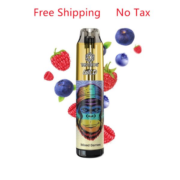 Stylo vape jetable fraise pastèque Tastefog Wild 7200 Puffs Pen Style E-Cigarette 2% 15ml 850mAh Type-C avec contrôle du flux d'air léger RVB