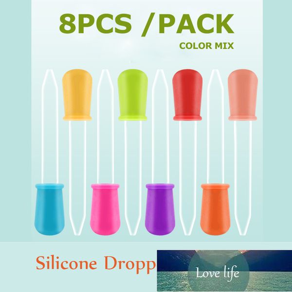 Pajitas de silicona transparente de 5ml, alimentador de medicina para bebés, gotero graduado, pipeta líquida, suministros de laboratorio escolar, Color aleatorio, 3-8 Uds.