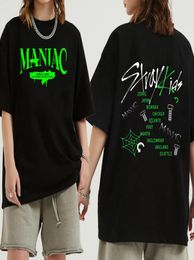 Srray Kids Maniac World Tour T-shirt Corée Style Kpop Straykids Oneck T-shirts Femmes Coton Casual Streetwear 90S TOPS Clothes5010864