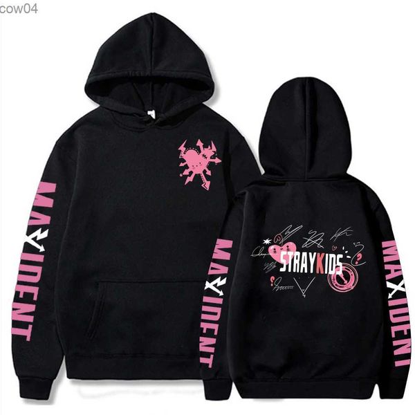 Stray Kids Maxident Hoodie Pulls Sweats Graphique Imprimé Tops Casual Hip Hop Streetwear L230625