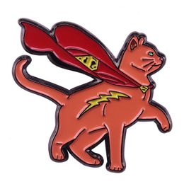Branche d'épingle en émail strimé Supercat Branche Supergirl Hero Badge mignon Cat Amourf