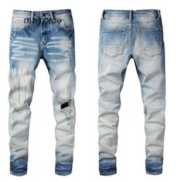 Street Amiirii Purple Jeans Mens Fashion Jean 2024 Demin Fashion Imprimé LETTRES CHOSE PANTAL CASSOIR # 831 Z2H5